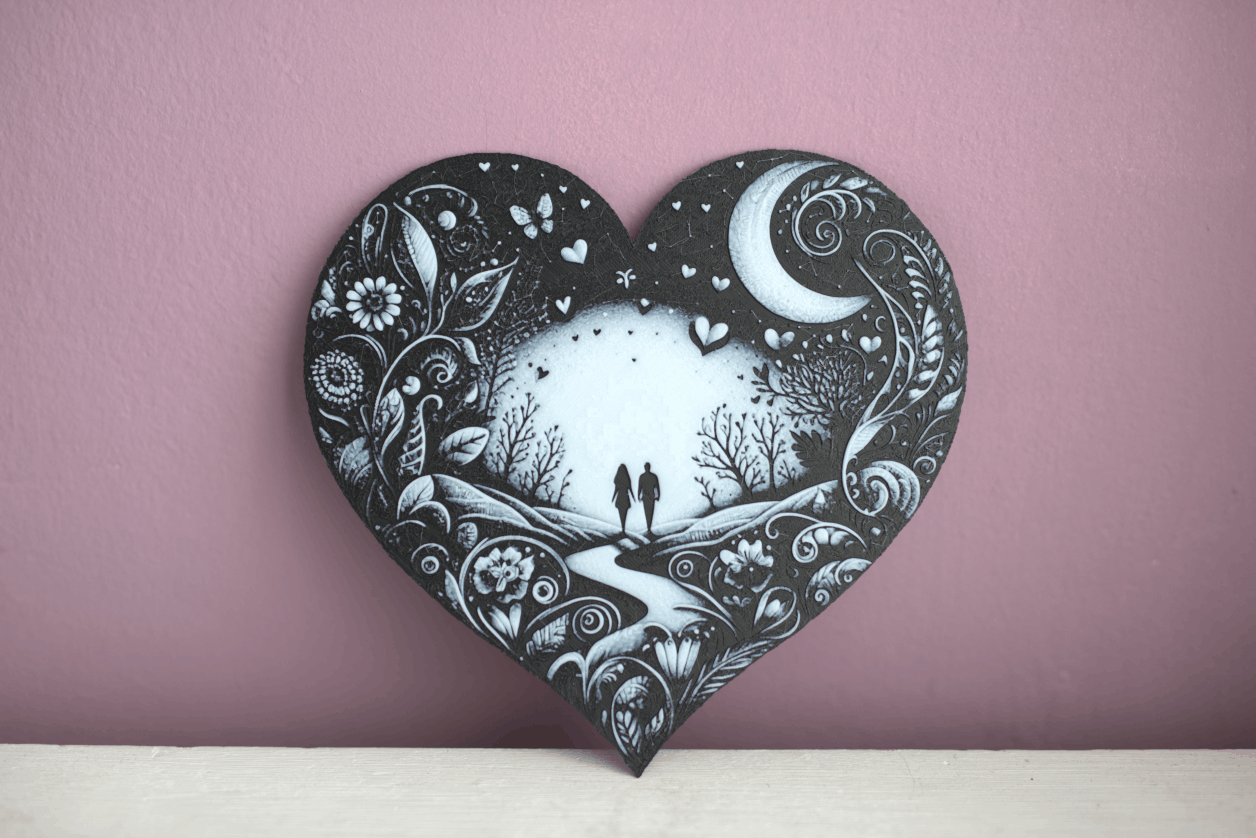 corazón pareja luna valle